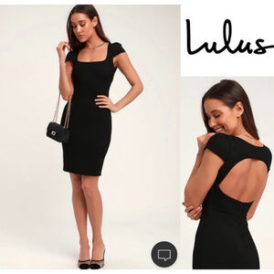 Lulus Serena Black Open Back Dress Size Medium